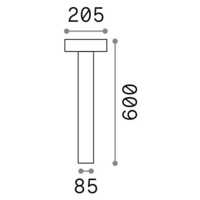 Cestné svetlo Ideal Lux Tesla antracit, hliník, výška 60 cm