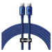 Kábel Baseus Crystal Shine cable USB-C to USB-C, 100W, 2m (blue)