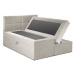 Béžová zamatová dvojlôžková posteľ Mazzini Beds Mimicry, 200 x 200 cm