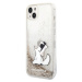 Karl Lagerfeld Liquid Glitter Choupette Eat Zadný Kryt pre iPhone 14 Max Gold