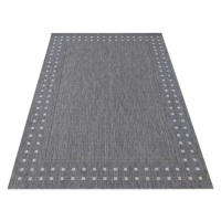 DY Sivý vonkajší tkaný koberec Zara 11 Rozmer: 80x150 cm