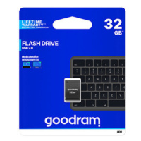 Goodram USB flash disk, USB 2.0, 32GB, UPI2, čierny, UPI2-0320K0R11, USB A, s krytkou