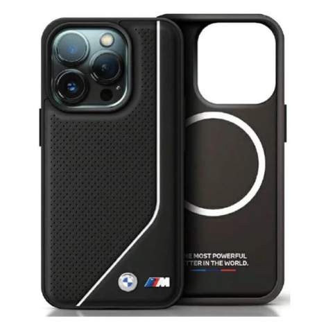 Kryt BMW BMHMP15S23PUCPK iPhone 15 6.1" black hardcase Perforated Twisted Line MagSafe (BMHMP15S
