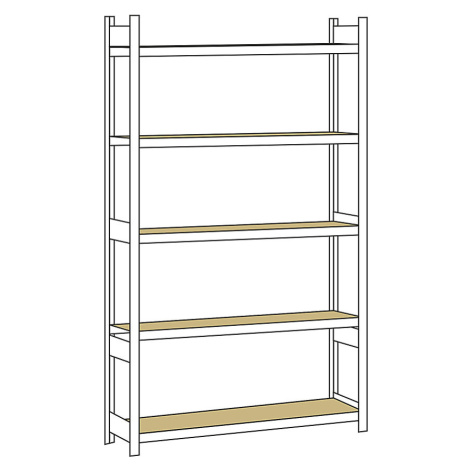 Regál s veľkým rozpätím, s drevotrieskovou doskou, výška 3000 mm SCHULTE