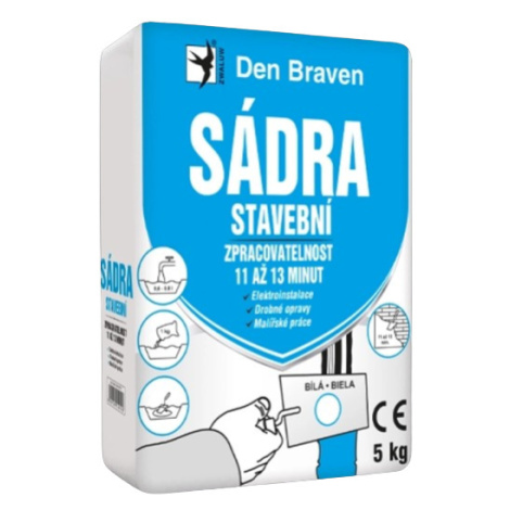 DEN BRAVEN - Stavebná sadra biela 5 kg