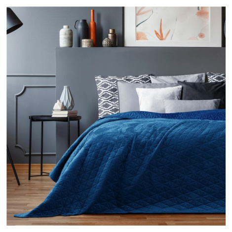 AmeliaHome Prehoz na posteľ Laila modrá, 220 x 240 cm