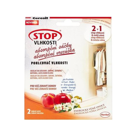 CERESIT Stop Vlhkosti 2 v 1 – absorpčné vrecúška energické ovocie 2 × 50 g