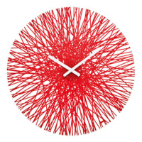 Nástenné hodiny Koziol SILK transparentná červená, 45cm