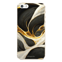 Odolné silikónové puzdro iSaprio - Black and Gold - iPhone 5/5S/SE