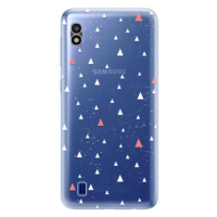 Odolné silikónové puzdro iSaprio - Abstract Triangles 02 - white - Samsung Galaxy A10