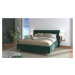 Manželská posteľ 160x200cm corey - tm. zelená/sivé nohy