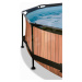Bazén s krytom a filtráciou Wood pool Exit Toys kruhový oceľová konštrukcia 300*76 cm hnedý od 6