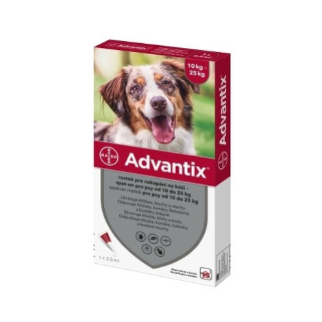 ADVANTIX Spot-on pre psy od 10 do 25 kg 2,5 ml