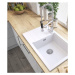 Sink Quality Ferrum New 8010, 1-komorový granitový drez 800x500x210 mm + zlatý sifón, biela, SKQ