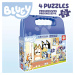 Puzzle Bluey Progressive Educa 12-16-20-25 dielov v kufríku