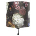 Stolová lampa čierna so zamatovým odtieňom kvetov so zlatom 25 cm - Parte