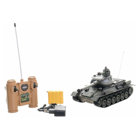 Teddies Tank RC T-34/85 so zvukom a svetlom, 33 cm, na batérie + dobíjací pack 27 MHz