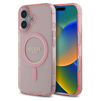 Guess IML Glitter Ring MagSafe Zadný Kryt pre iPhone 16 Pink