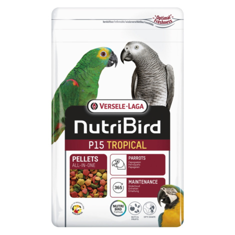VERSELE LAGA NutriBird P15 Tropical krmivo pre veľké papagáje 1 kg