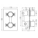 MEXEN - Cube termostatická batérie sprcha / vaňa 2-output grafit 77502-66