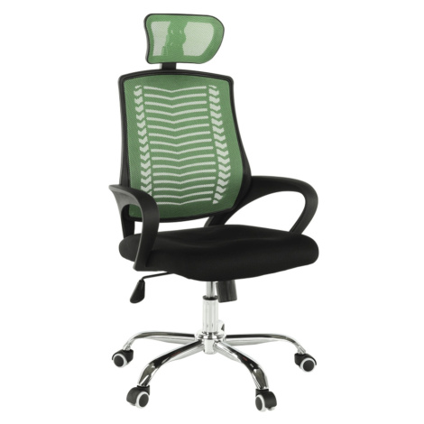 KONDELA Imela Typ 1 kancelárske kreslo s podrúčkami zelená / čierna / chróm Tempo Kondela