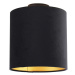 Stropná lampa s velúrovým tienidlom čierna so zlatom 25 cm - čierna Combi