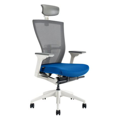 Ergonomická kancelárska stolička OfficePro Merens White Farba: modrá, Opierka hlavy: s opierkou
