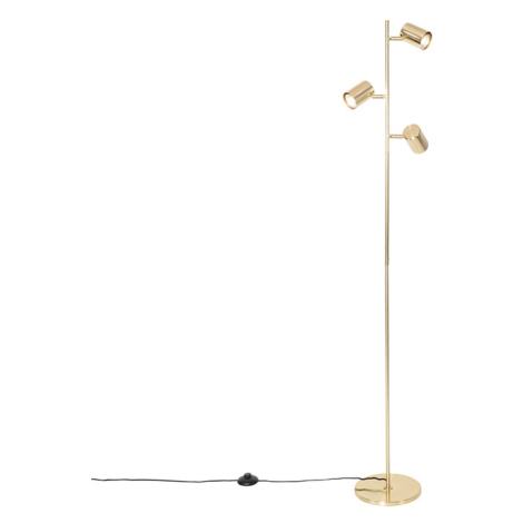 Moderná mosadzná stojanová lampa 3 -svetelná - Jeana QAZQA