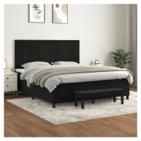 vidaXL Posteľný rám boxspring s matracom čierny 160x200 cm zamat