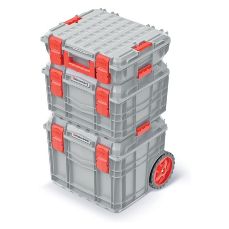 Sada kufrů na nářadí 3 ks CEBLOCCK PRO 45 x 38 x 80 cm šedo-červená Prosperplast