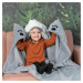 Cozy Noxxiez BL802 Husky - hrejivá deka s kapucňou so zvieratkom a labkovými vreckami