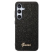 Guess PC/TPU Glitter Flakes Metal Logo Zadný Kryt pre Samsung Galaxy S24 Black