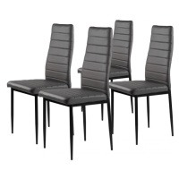 Sada 4 elegantných stoličiek v sivej farbe s nadčasovým dizajnom