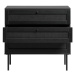 Čierna nízka komoda v dekore duba 80x75 cm Pensacola – Unique Furniture