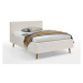 Biela čalúnená dvojlôžková posteľ s úložným priestorom s roštom 140x200 cm Mattis - Meise Möbel