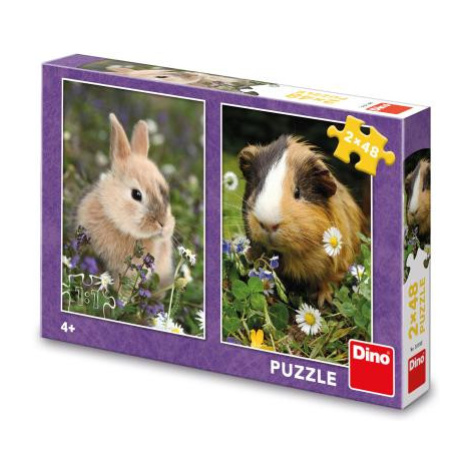 Puzzle Králiček a morča 2x48 dielikov