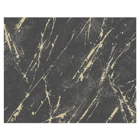 A.S. Creation Vliesová tapeta Casual Living Stone Black Gold Grey 10,05 x 0,53 m AS-Création