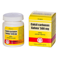 Calcii Carbonici 500 mg tbl. Galvex Kalciové tablety 500 mg Galvex tbl.50 x 500 mg