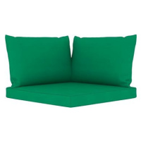 Podušky na pohovku z paliet 3 ks zelené textil