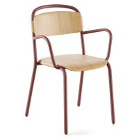 INFINITI - Stolička SKOL s dreveným sedadlom a podrúčkami