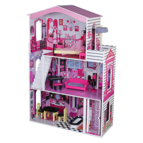 mamido Drevený domček pre bábiky Villa Camellia ružový