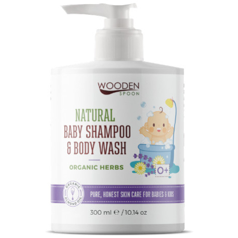 WOODENSPOON Detský sprchový gél a šampón na vlasy 2v1 s bylinkami 300 ml