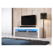 TV stolek Mex s LED osvětlením 160 cm bílý mat/šedý lesk