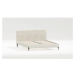 Béžová čalúnená jednolôžková posteľ s roštom 90x200 cm Barker – Ropez