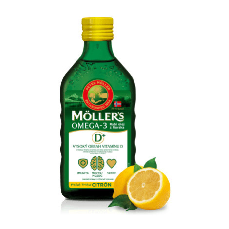 MOLLER´S Omega 3 rybí olej dospelí 50+ citrónová príchuť 250 ml