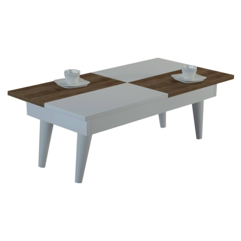 Konferenční stolek CASTRUM bílý/ořech Kalune Design