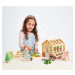 Drevený skleník Greenhouse and Garden Set Tender Leaf Toys s otváracou strechou a 9 druhov zelen