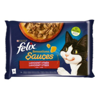 FELIX Sensations cat Multipack morka&jahňa kapsičky pre mačky 4x85g