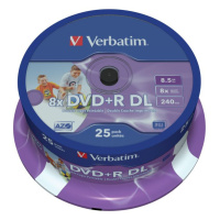 DVD+R Verbatim 8,5 GB (240min) DL 8x Printable 25-cake NON-ID
