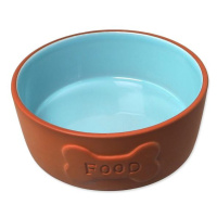 Miska Dog Fantasy keramická FOOD tehlová/modrá 13x5cm, 350ml